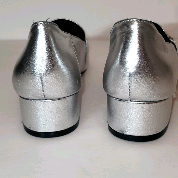 STEVE MADDEN Silver Leather Horsebit Timbir Slip O - Picture 5 of 10